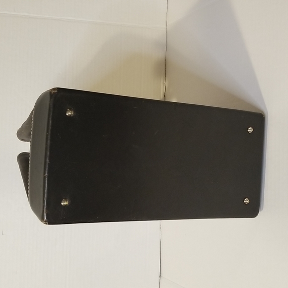 rare CHARLES JOURDAN Paris leather handbag brown rectangular purse Vintage - Picture 3 of 12